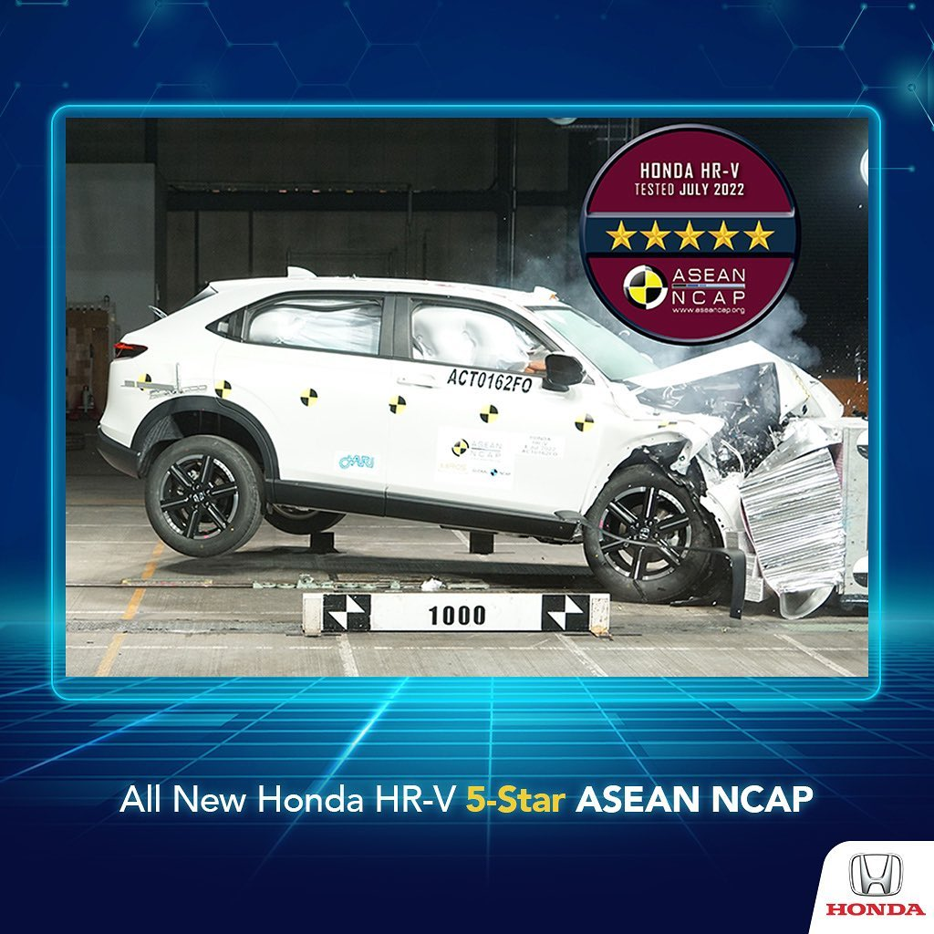 Dua SUV Honda HR-V dan BR-V Raih 5 Bintang Hasil Uji Tabrak ASEAN NCAP