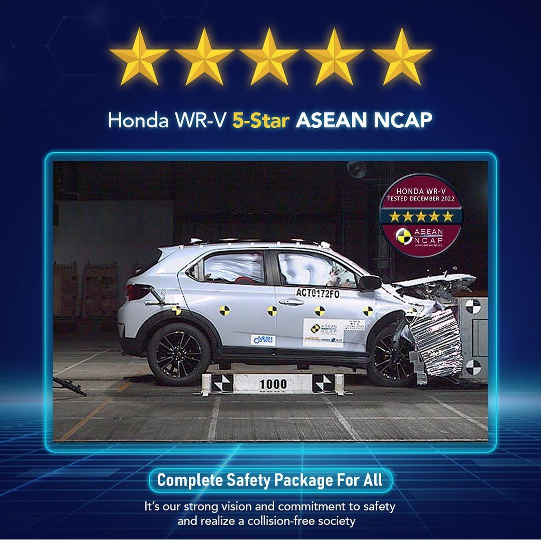 Honda WR-V Raih Rating Bintang 5 di ASEAN NCAP